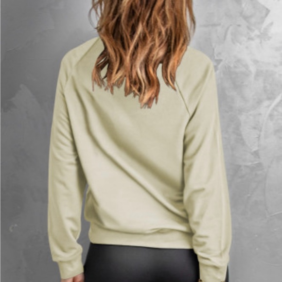 Beige Crew Neck Raglan Sleeve Sweatshirt - Picture 3 of 11